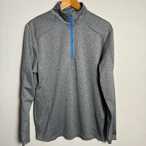 Mondetta Men's‎ 1/4 Zip Long Sleeve Performance Pullover Gray Large Activewear